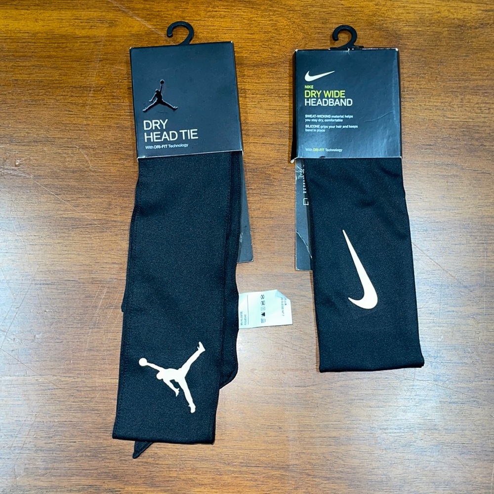 2 head band ties one Nike one jordan